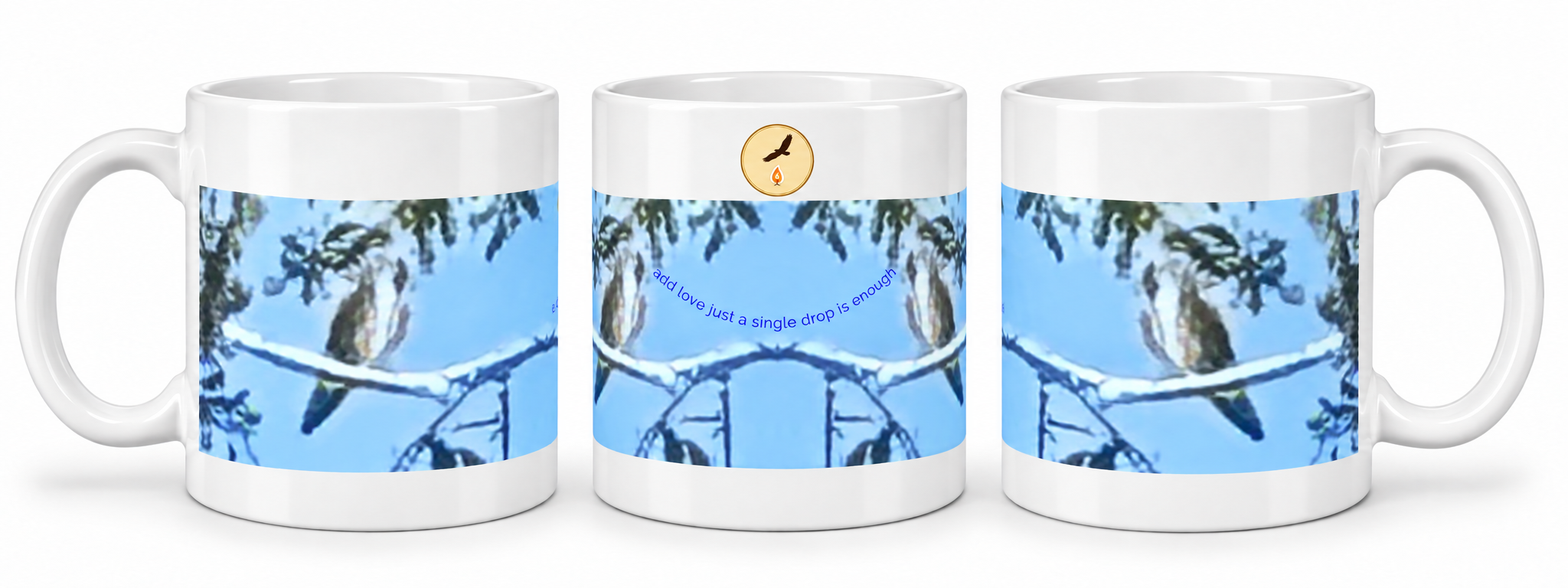 For My Mother and Yours shown across three mug views